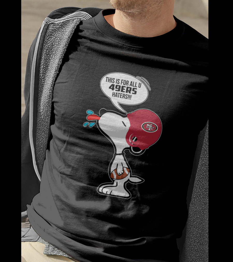 Snoopy 49ers Haters Football Helmet T-Shirt