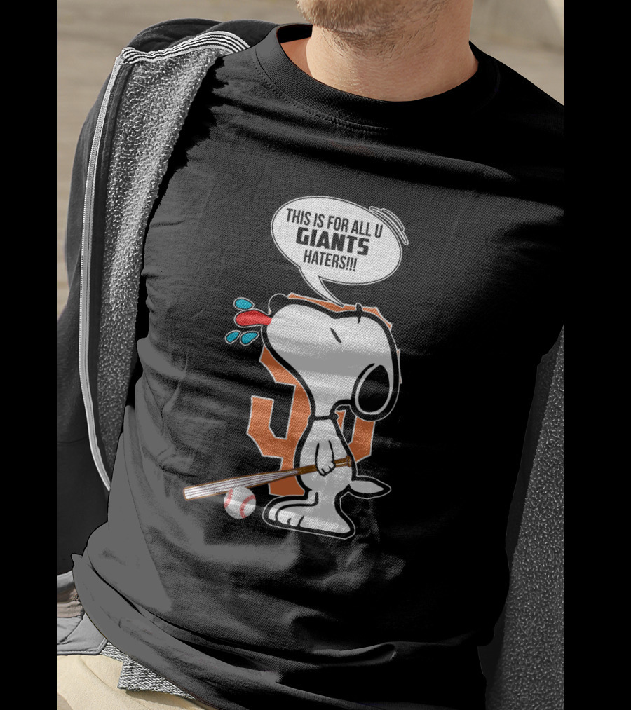 Snoopy San Francisco Giants Haters Baseball T-Shirt