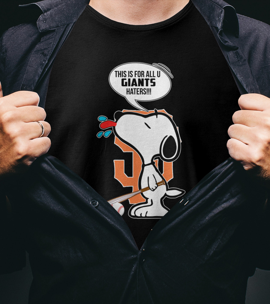 Snoopy San Francisco Giants Haters Baseball T-Shirt
