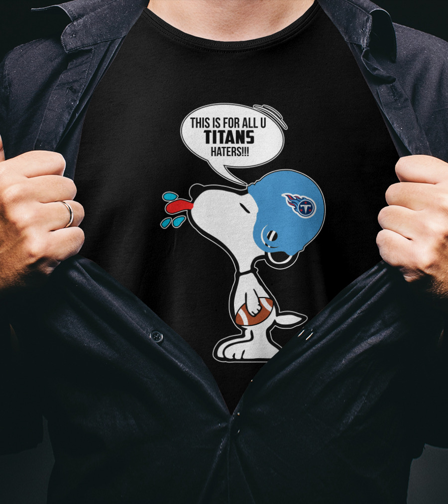 Snoopy Titans Haters Football Speech Bubble Helmet T-Shirt