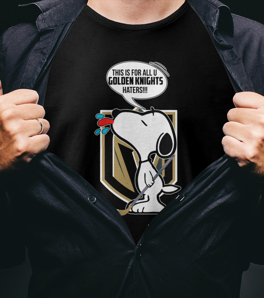 Snoopy And Vegas Golden Knights Haters Funny Hockey Theme With Iconic Character And Team T-Shirt