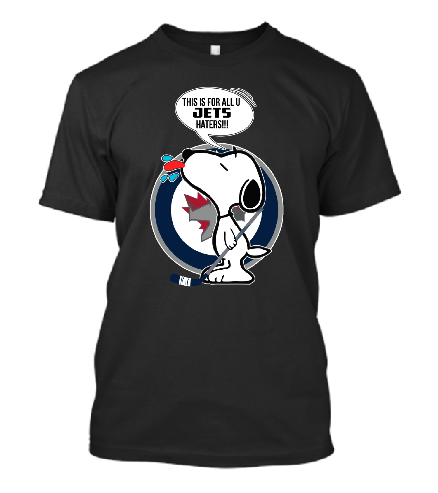 Snoopy Jets Haters Funny Winnipeg Fans Hockey T-Shirt