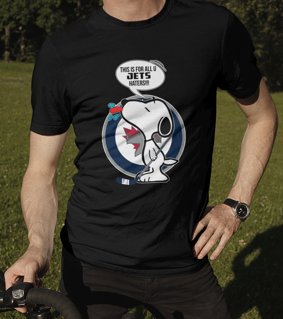 Snoopy Jets Haters Funny Winnipeg Fans Hockey T-Shirt