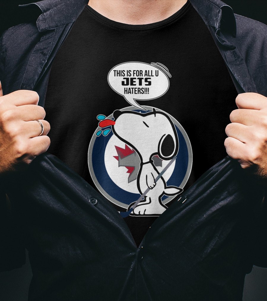 Snoopy Jets Haters Funny Winnipeg Fans Hockey T-Shirt
