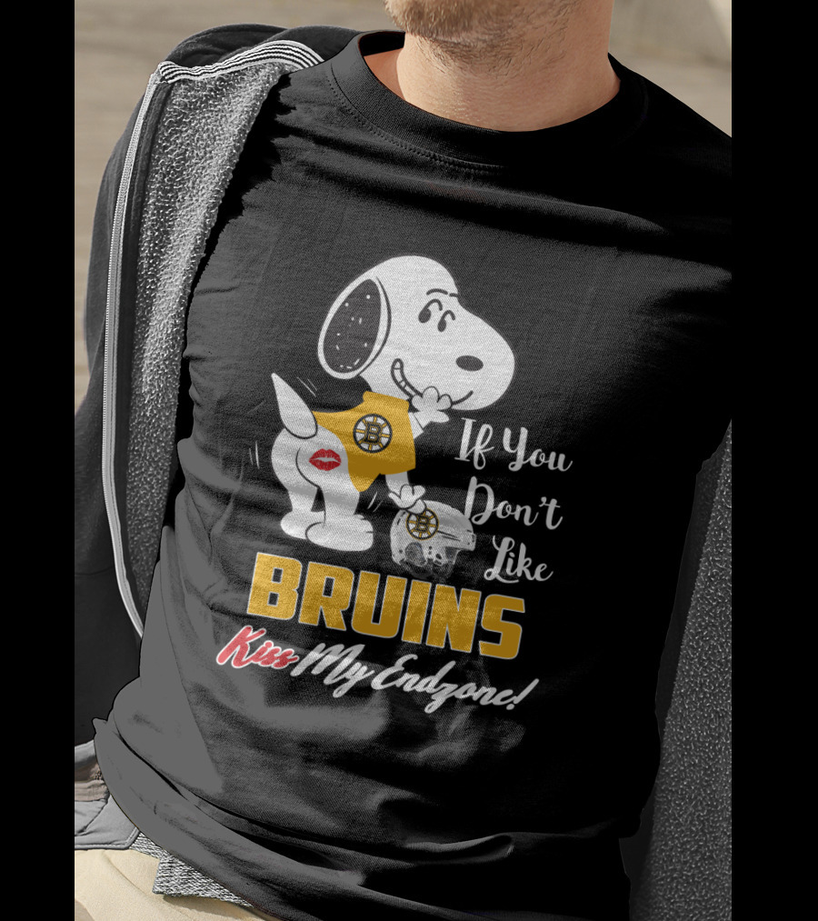 Snoopy If You Don't Like Bruins Kiss My Endzone Boston Bruins T-Shirt