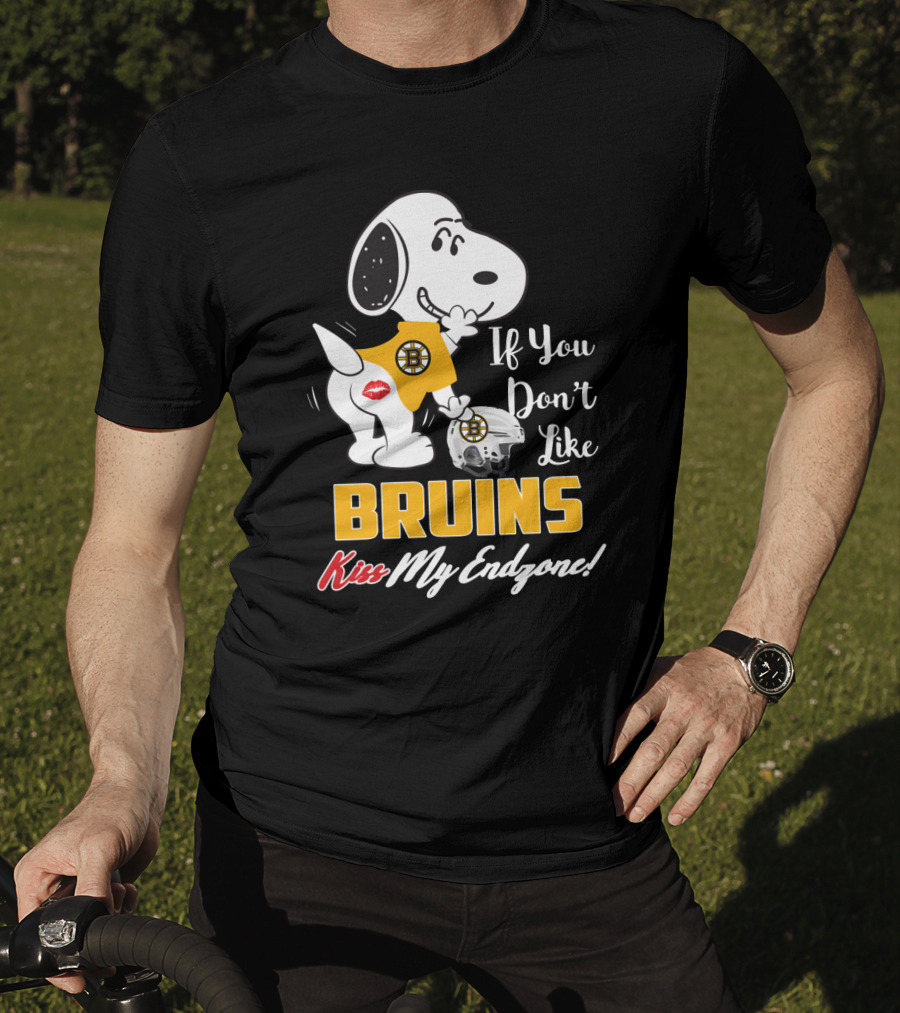 Snoopy If You Don't Like Bruins Kiss My Endzone Boston Bruins T-Shirt