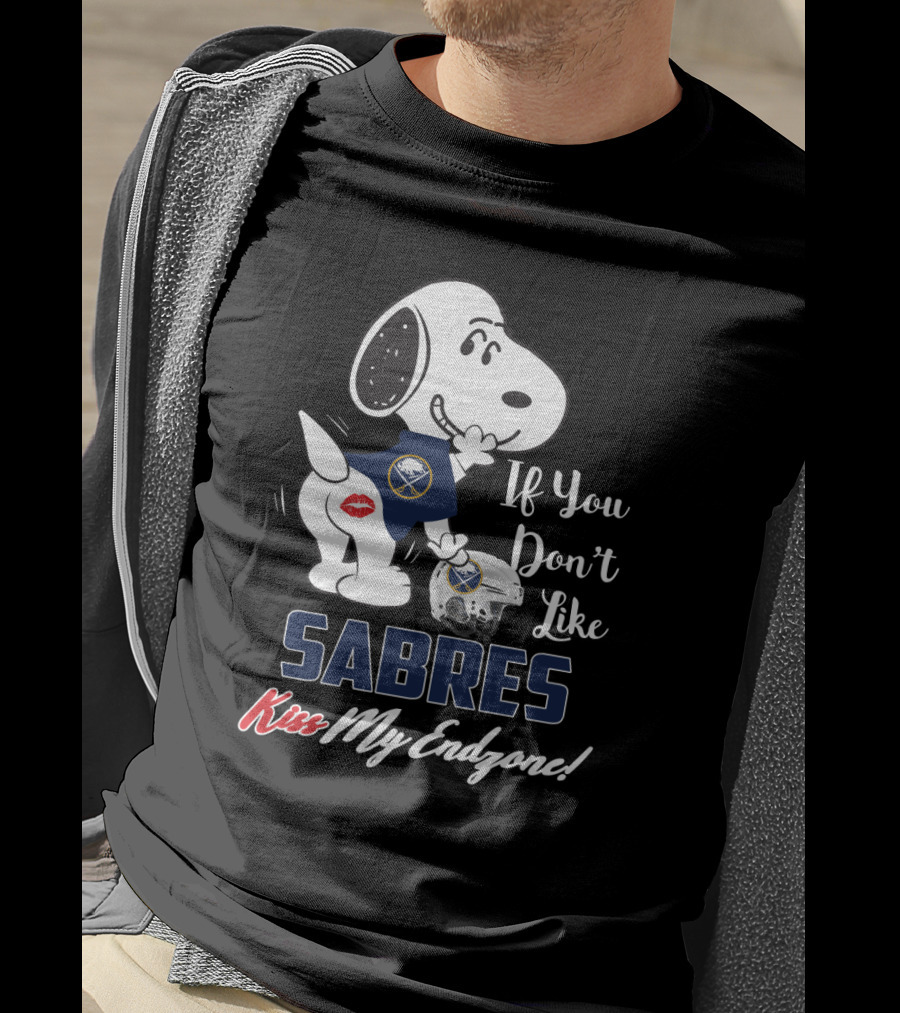 Snoopy If You Don't Like Buffalo Sabres Kiss My Endzone Football Helmet T-Shirt