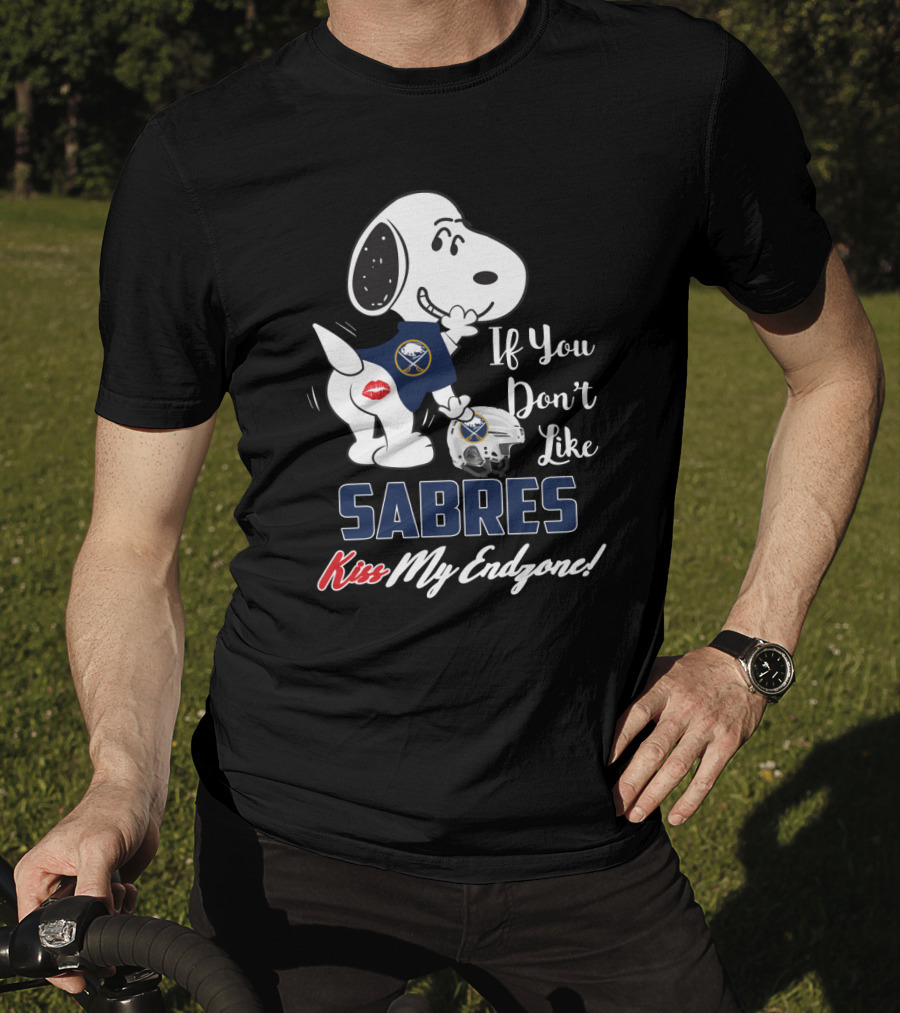 Snoopy If You Don't Like Buffalo Sabres Kiss My Endzone Football Helmet T-Shirt