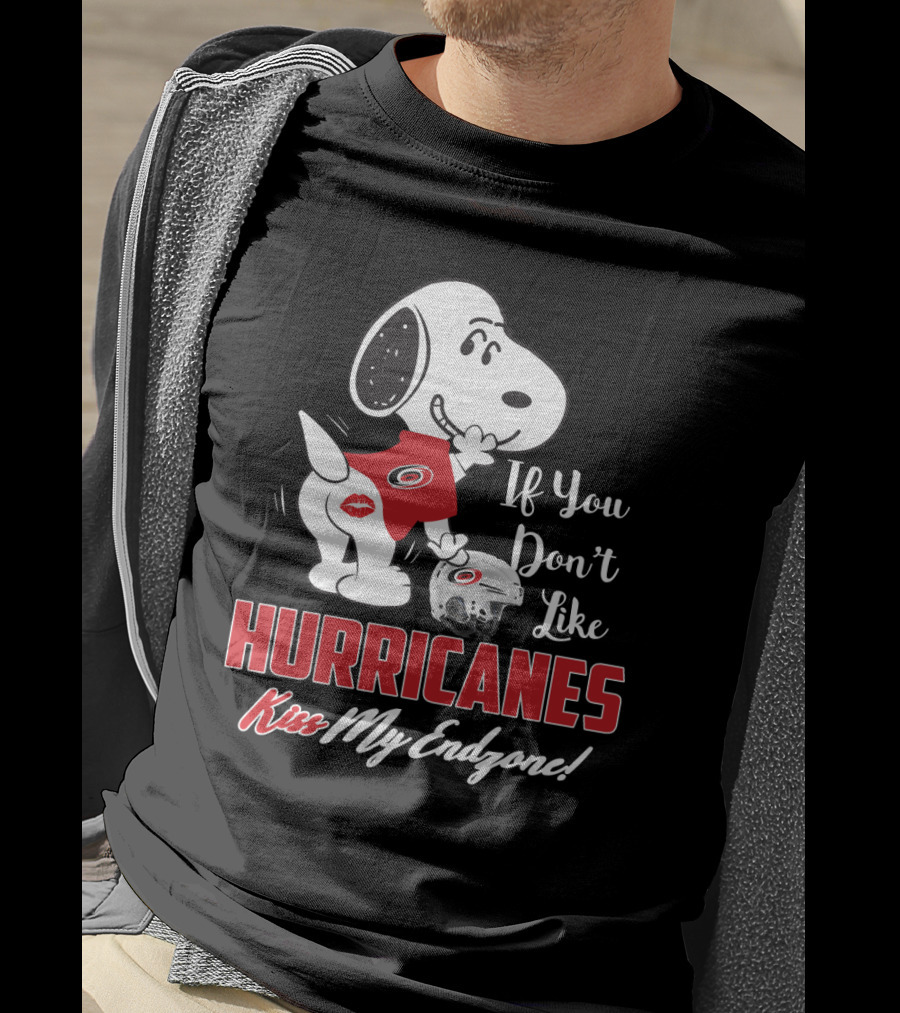 If You Don’t Like Hurricanes Kiss My Endzone Snoopy Carolina Hurricanes T-Shirt
