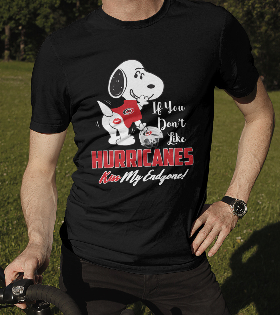 If You Don’t Like Hurricanes Kiss My Endzone Snoopy Carolina Hurricanes T-Shirt