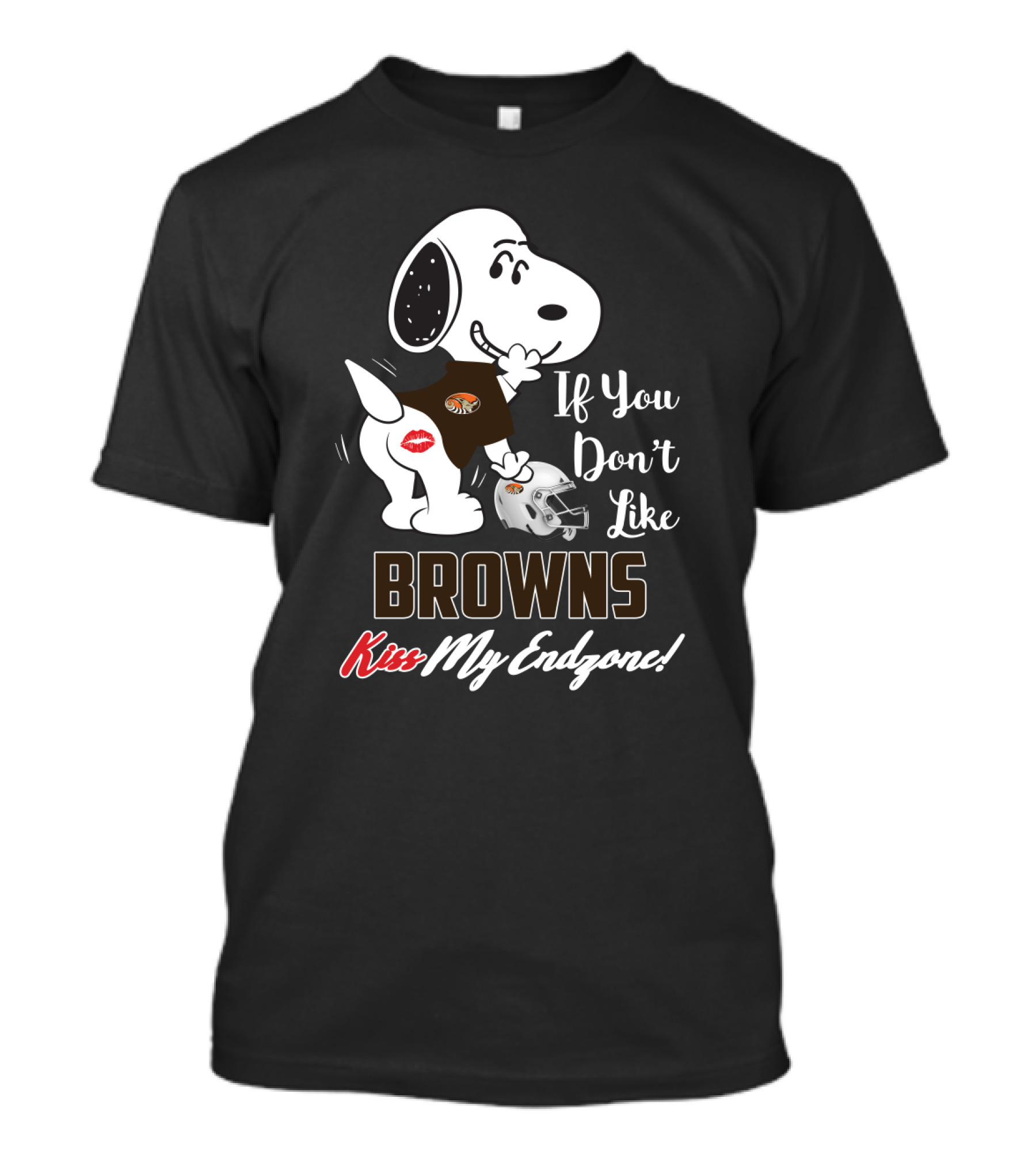 Snoopy If You Don't Like Browns Kiss My Endzone T-Shirt