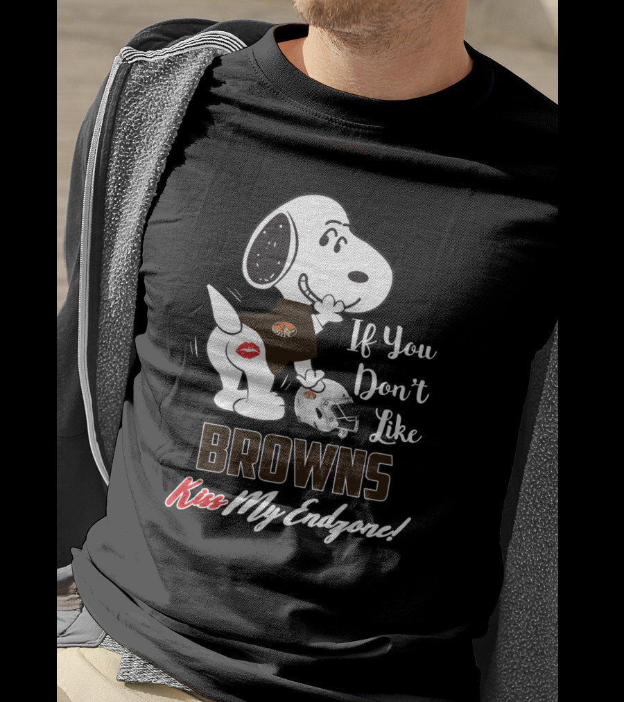Snoopy If You Don't Like Browns Kiss My Endzone T-Shirt