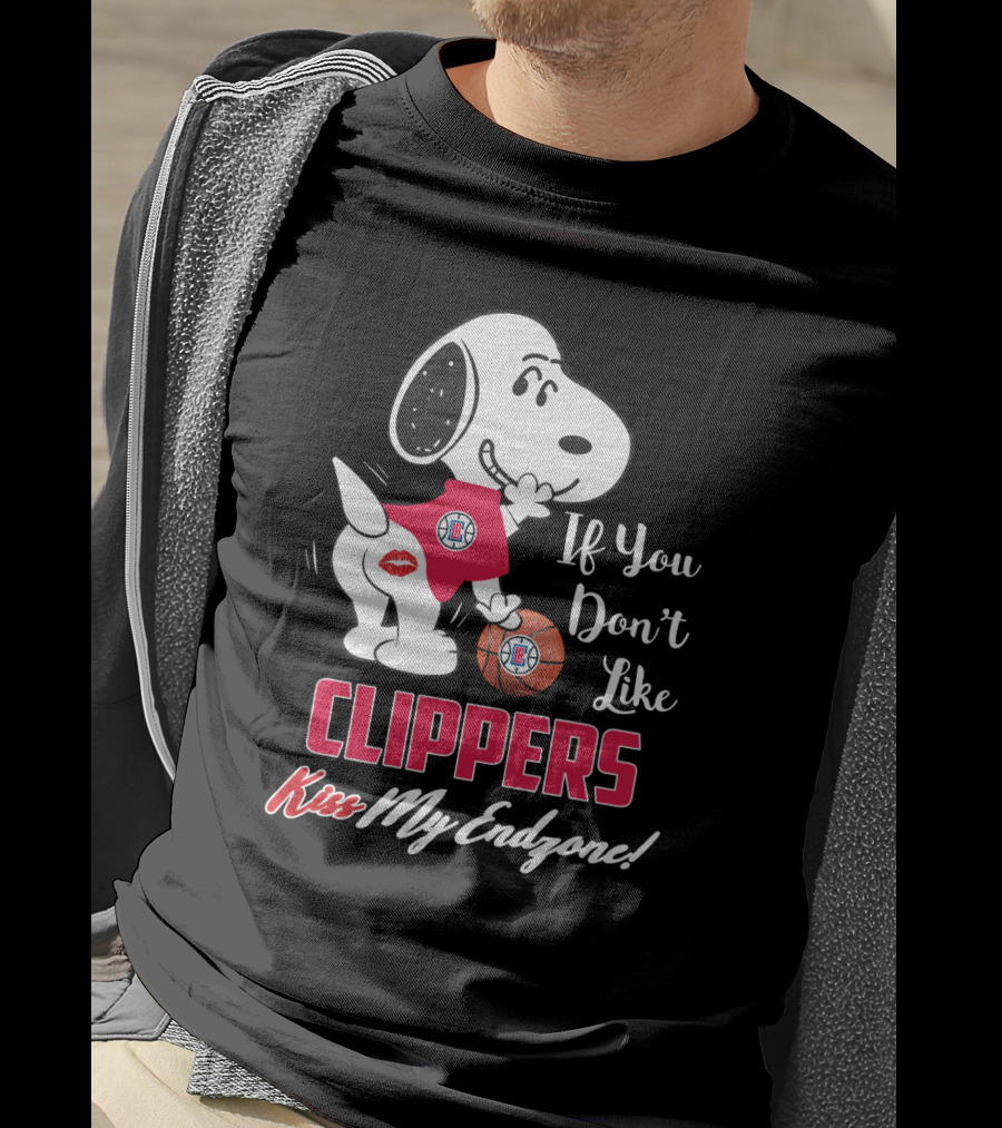 Snoopy If You Don't Like Clippers Kiss My Endzone T-Shirt