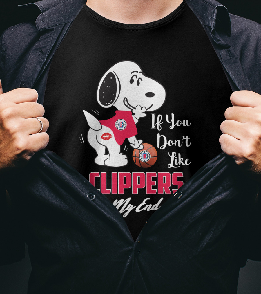 Snoopy If You Don't Like Clippers Kiss My Endzone T-Shirt