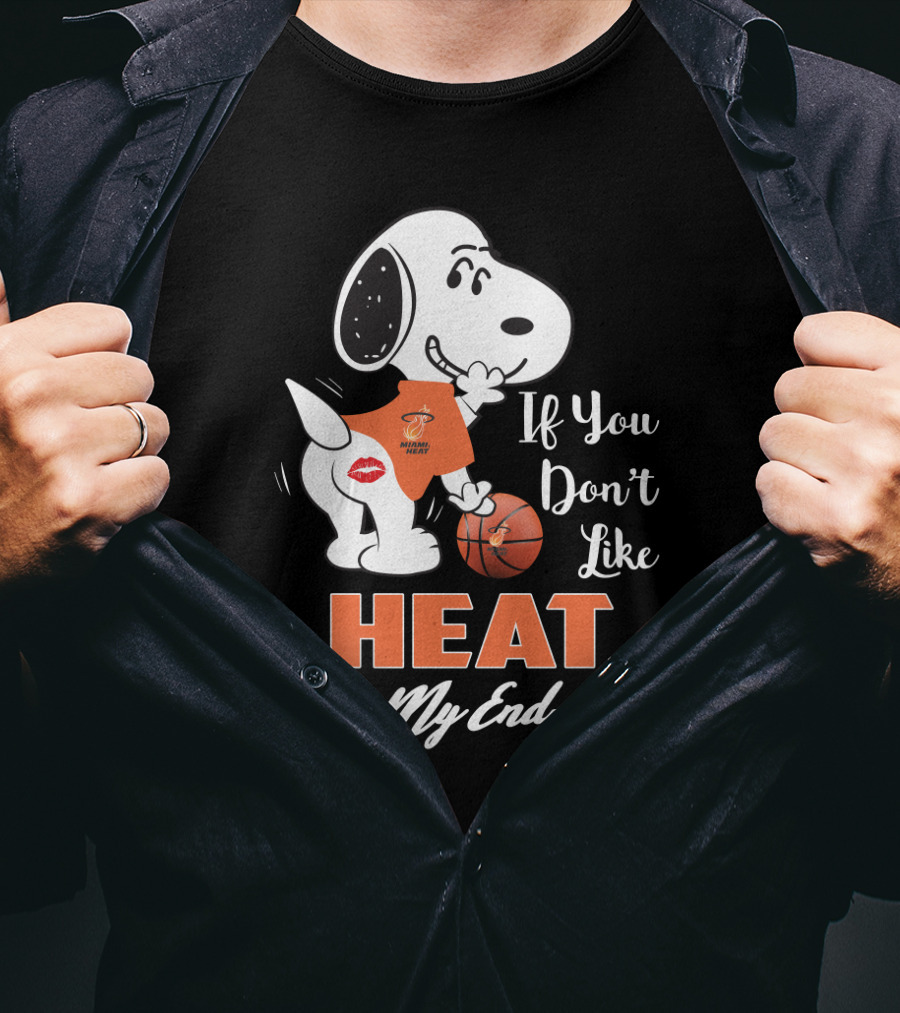 If You Don't Like Heat Kiss My Endzone Snoopy Miami Heat Fans T-Shirt