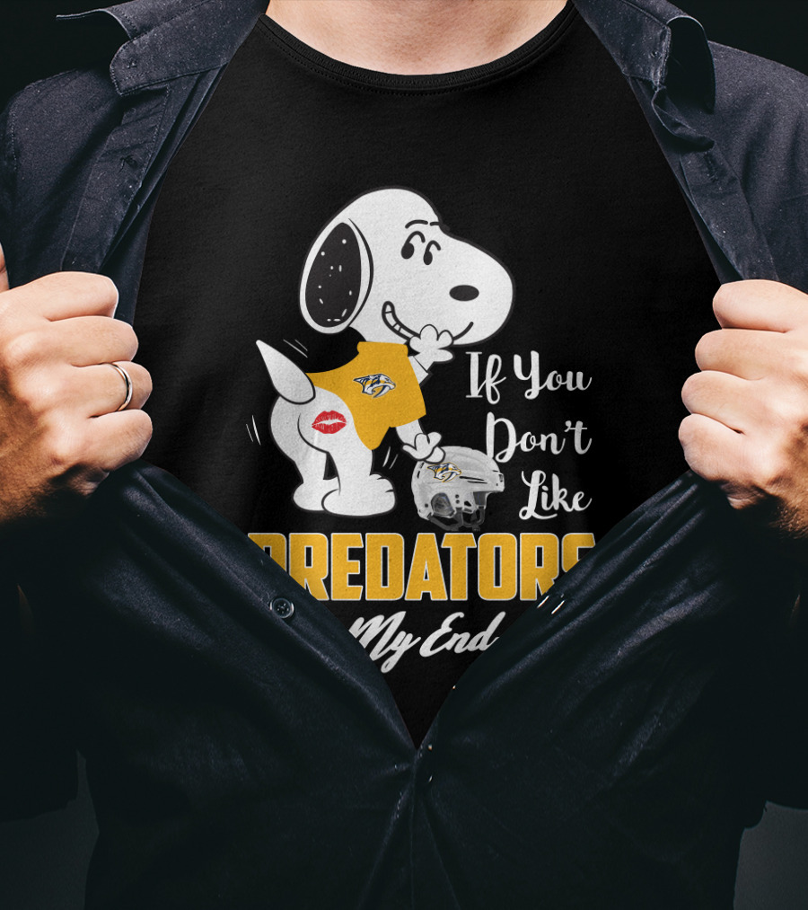 Snoopy Nashville Predators If You Don't Like Predators Kiss My Endzone T-Shirt