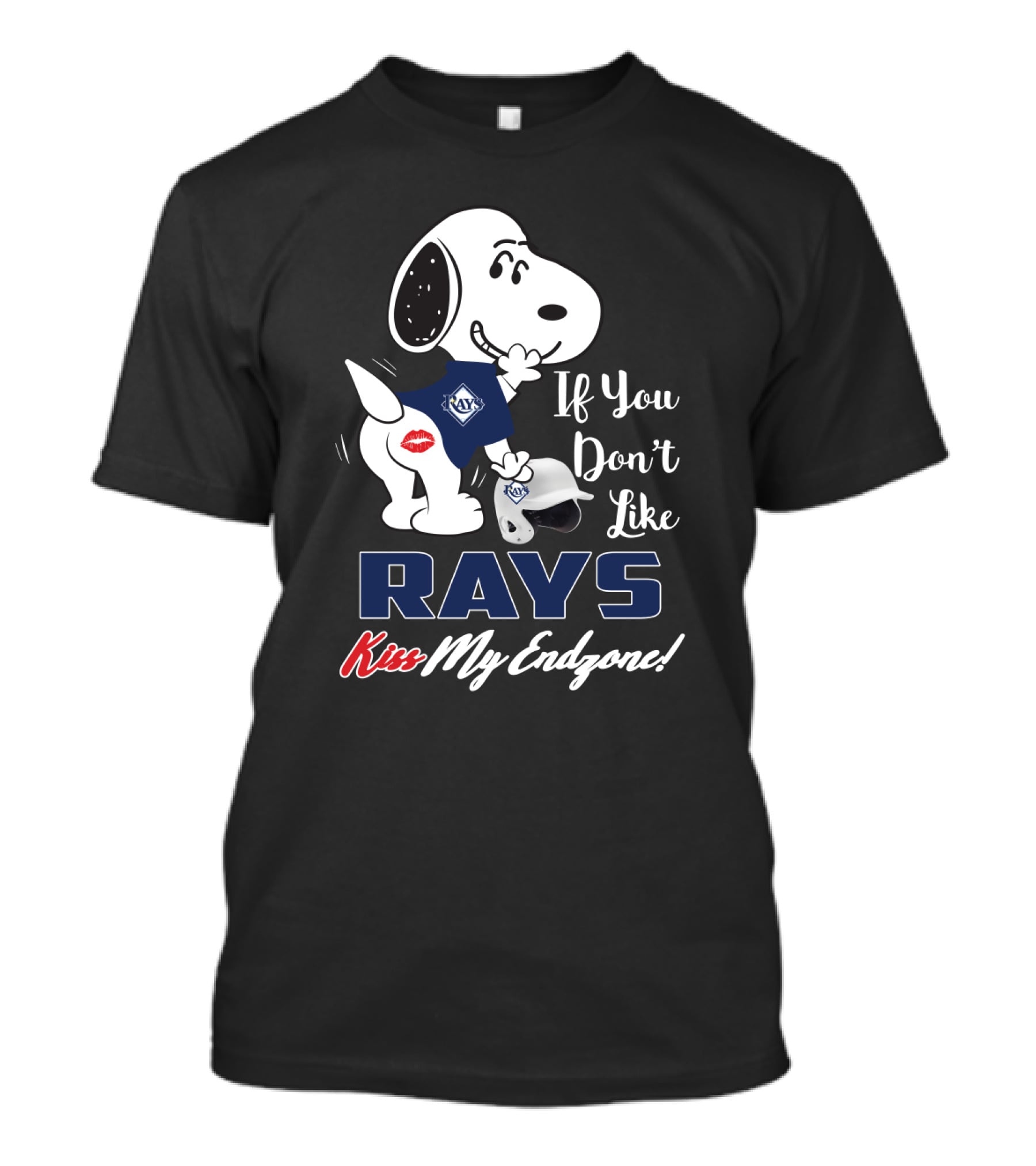 Snoopy If You Don't Like Rays Kiss My Endzone Tampa Bay T-Shirt