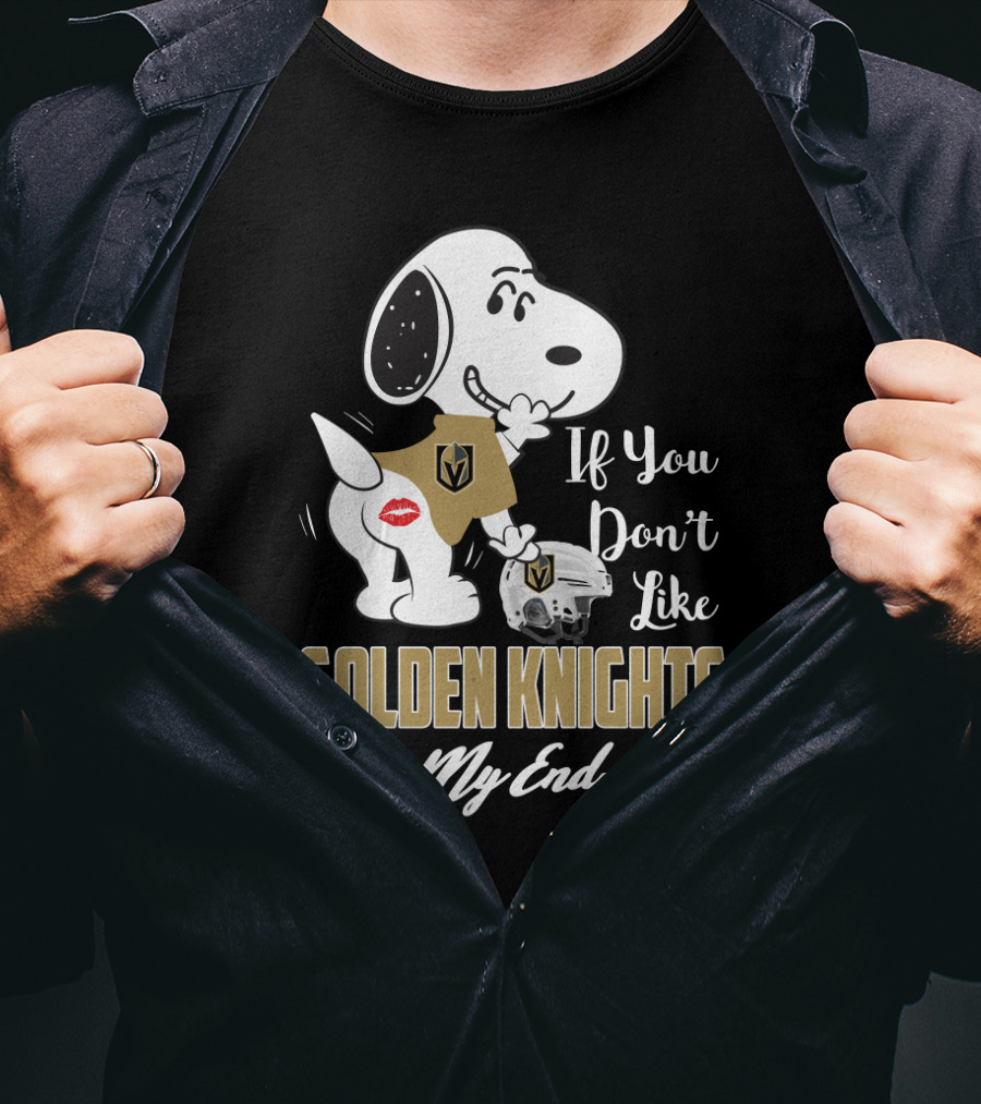 Snoopy If You Don't Like Golden Knights Kiss My Endzone T-Shirt