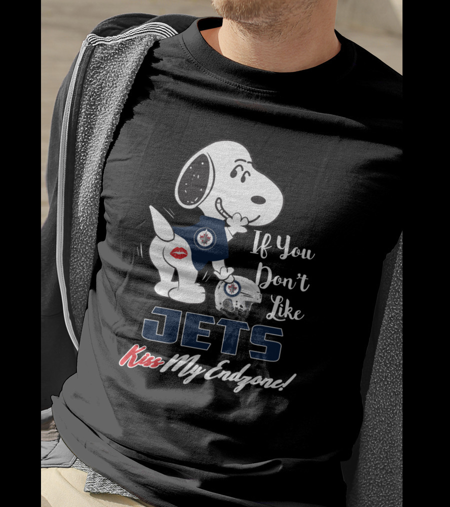 Snoopy Winnipeg Jets If You Don't Like Jets Kiss My Endzone T-Shirt