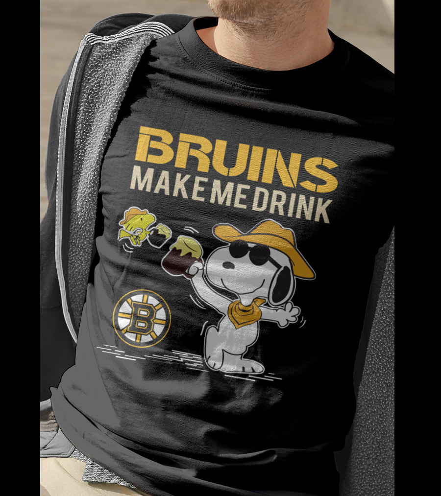 Bruins Make Me Drink Snoopy Boston Fans T-Shirt