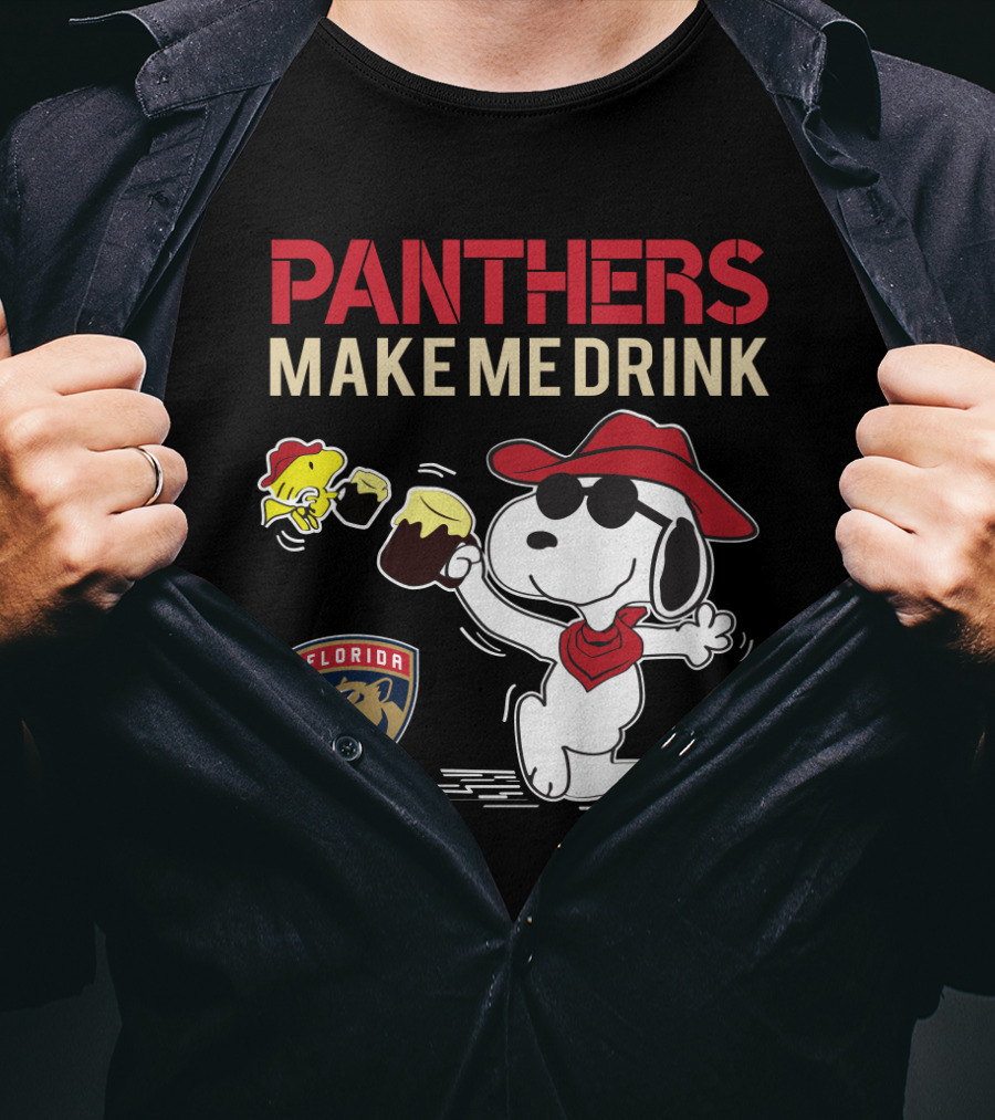 Panthers Make Me Drink Snoopy Florida Panthers Fans T-Shirt