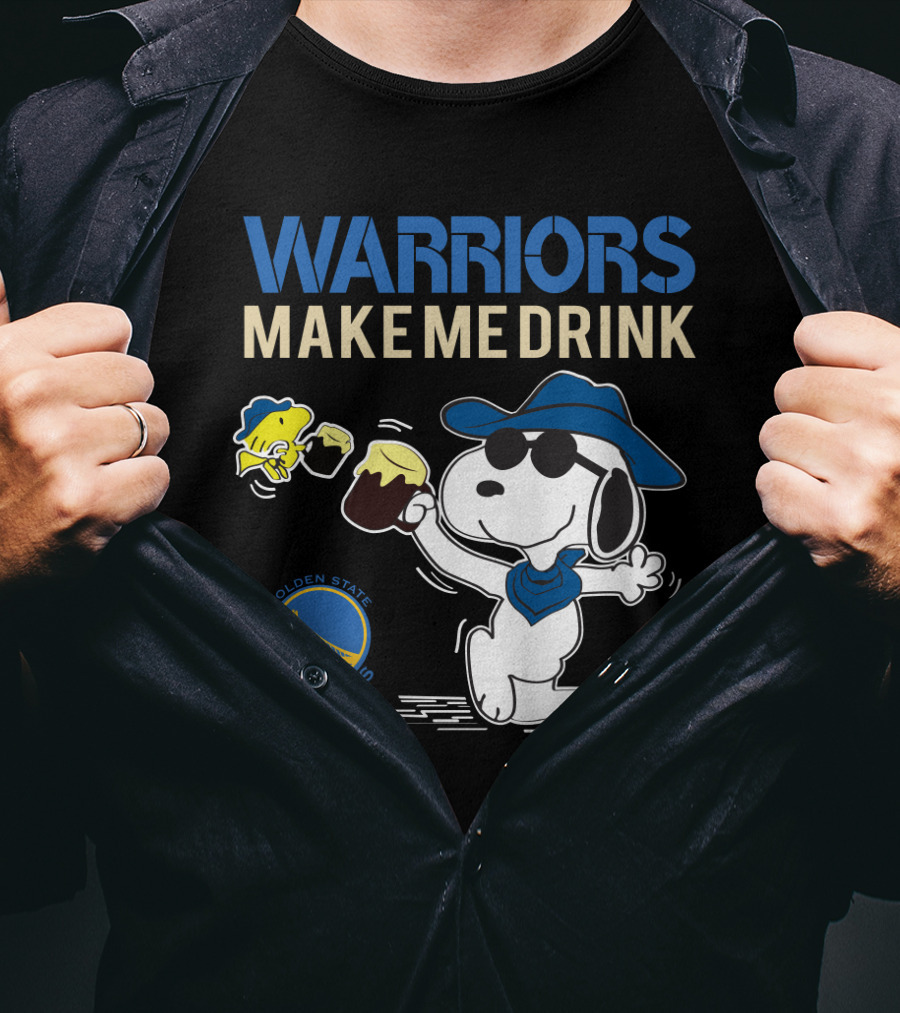 Warriors Make Me Drink Golden State Warriors Snoopy T-Shirt