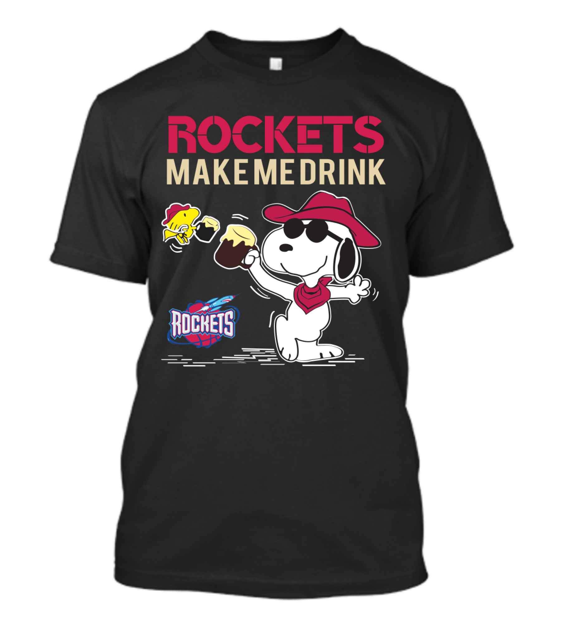 Rockets Make Me Drink Snoopy For Houston Rockets Fans T-Shirt
