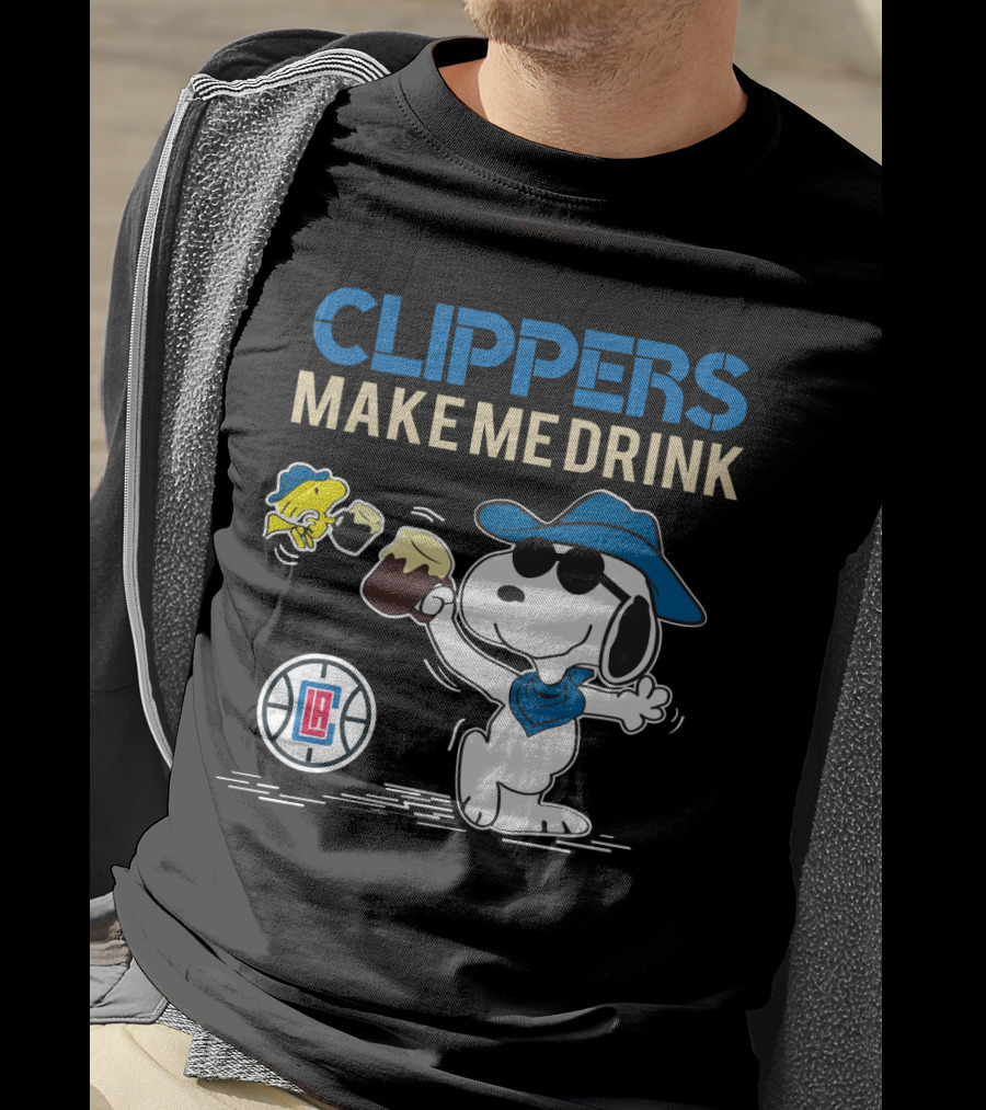 Clippers Make Me Drink Snoopy La Clippers Fan Celebration T-Shirt
