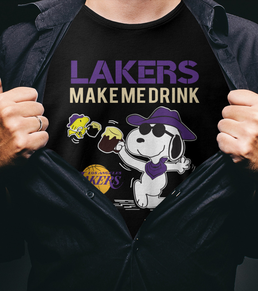 Snoopy Los Angeles Lakers Make Me Drink T-Shirt