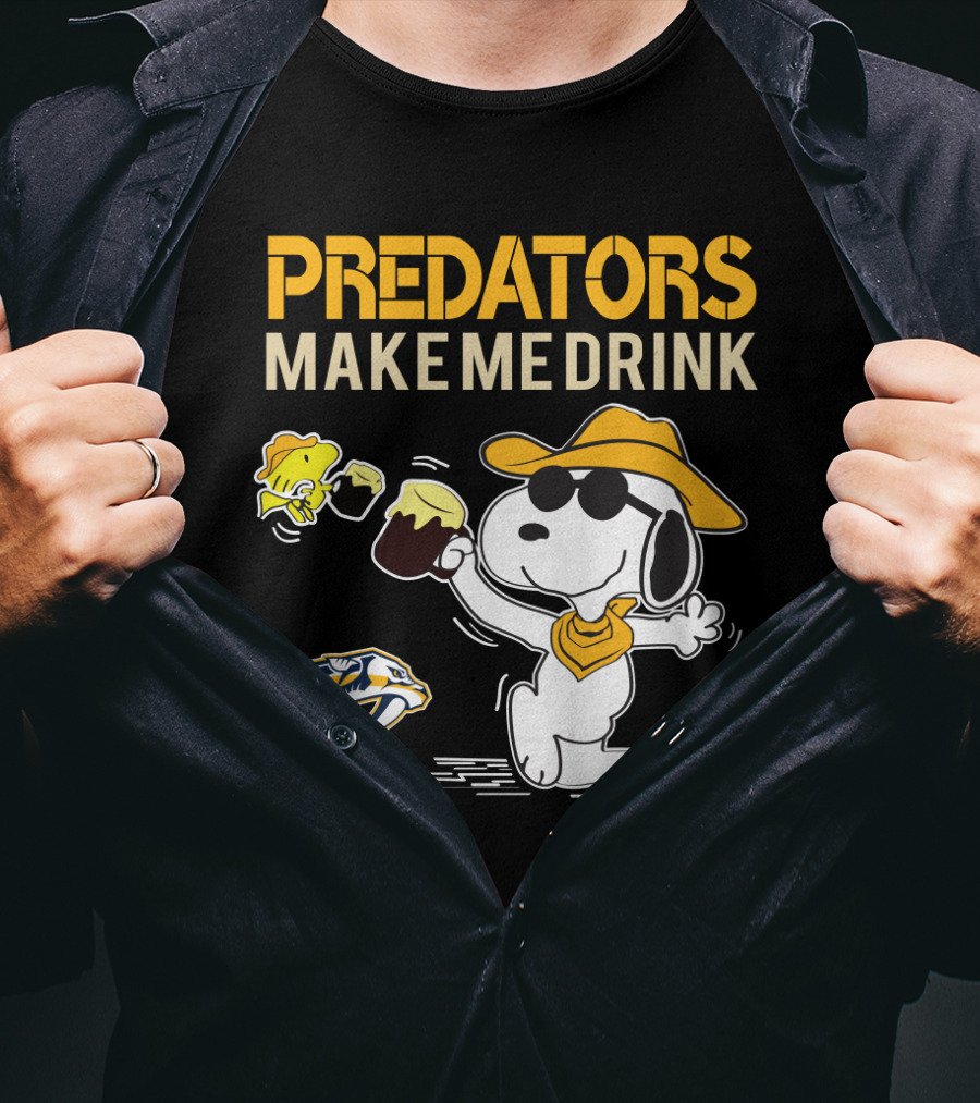 Predators Make Me Drink Nashville Predators Snoopy Fan T-Shirt