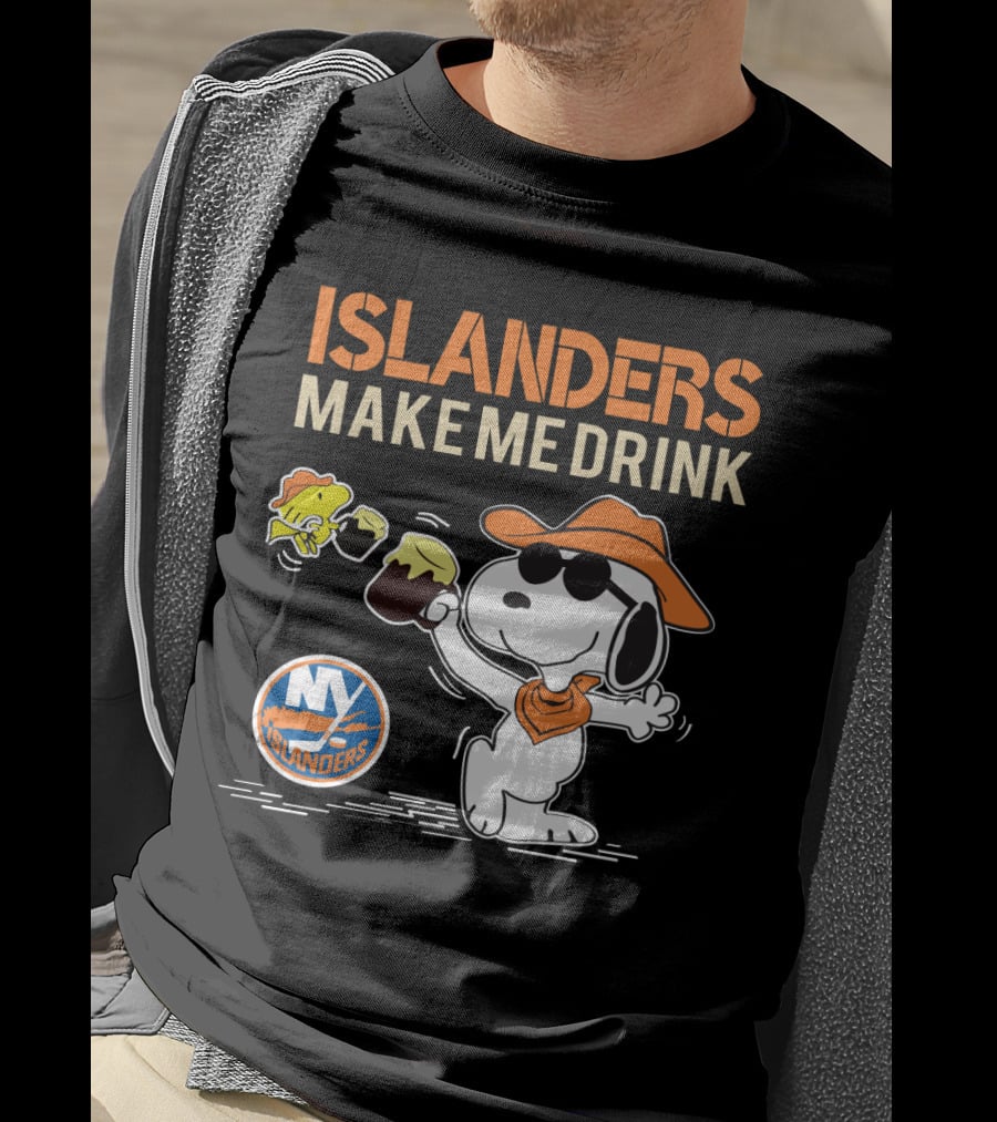 Islanders Make Me Drink Snoopy New York Islanders Fans T-Shirt