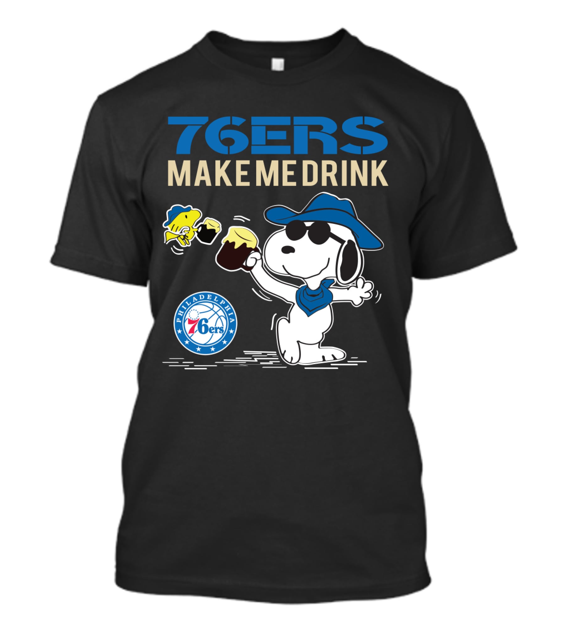 Philadelphia 76ers Snoopy Make Me Drink T-Shirt