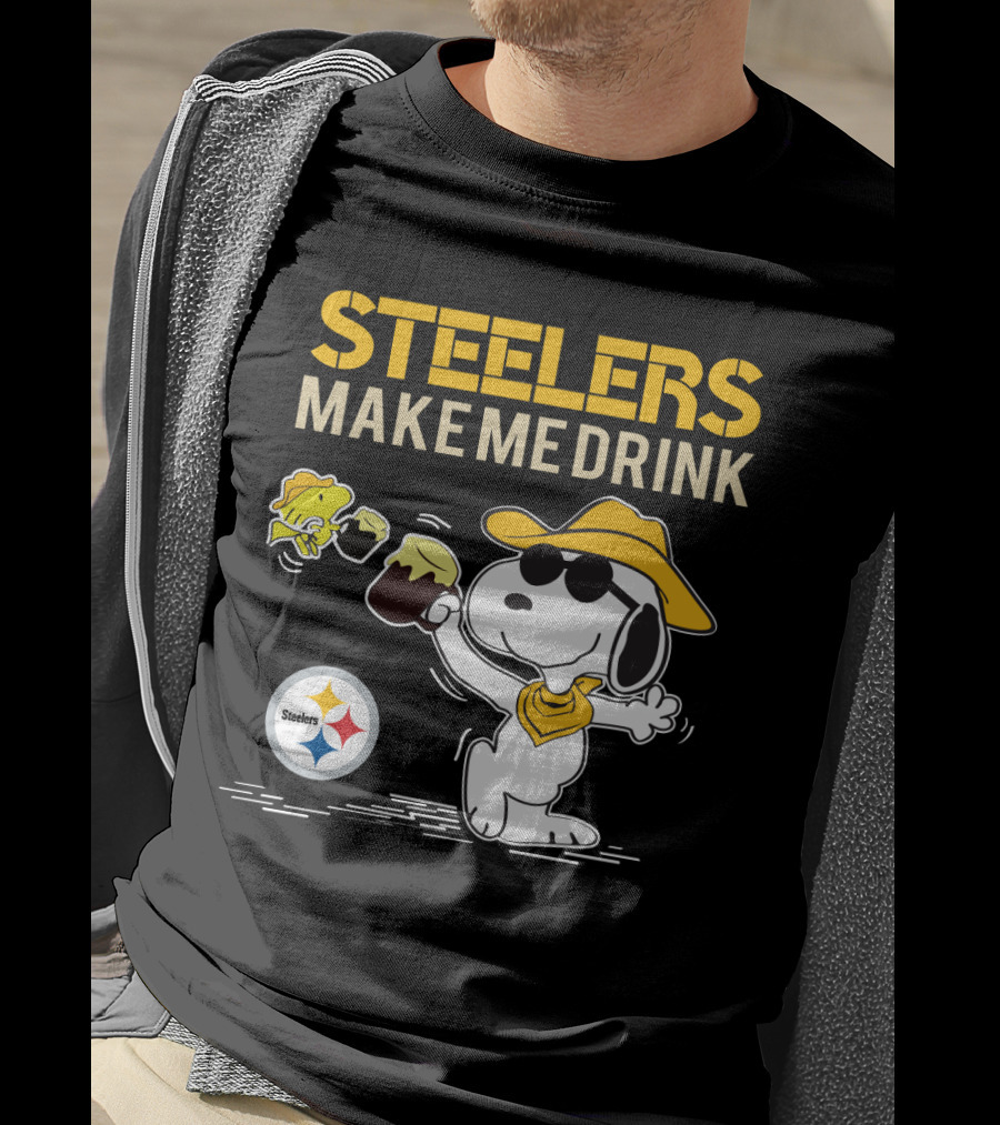 Steelers Make Me Drink Snoopy Pittsburgh Steelers Fans T-Shirt