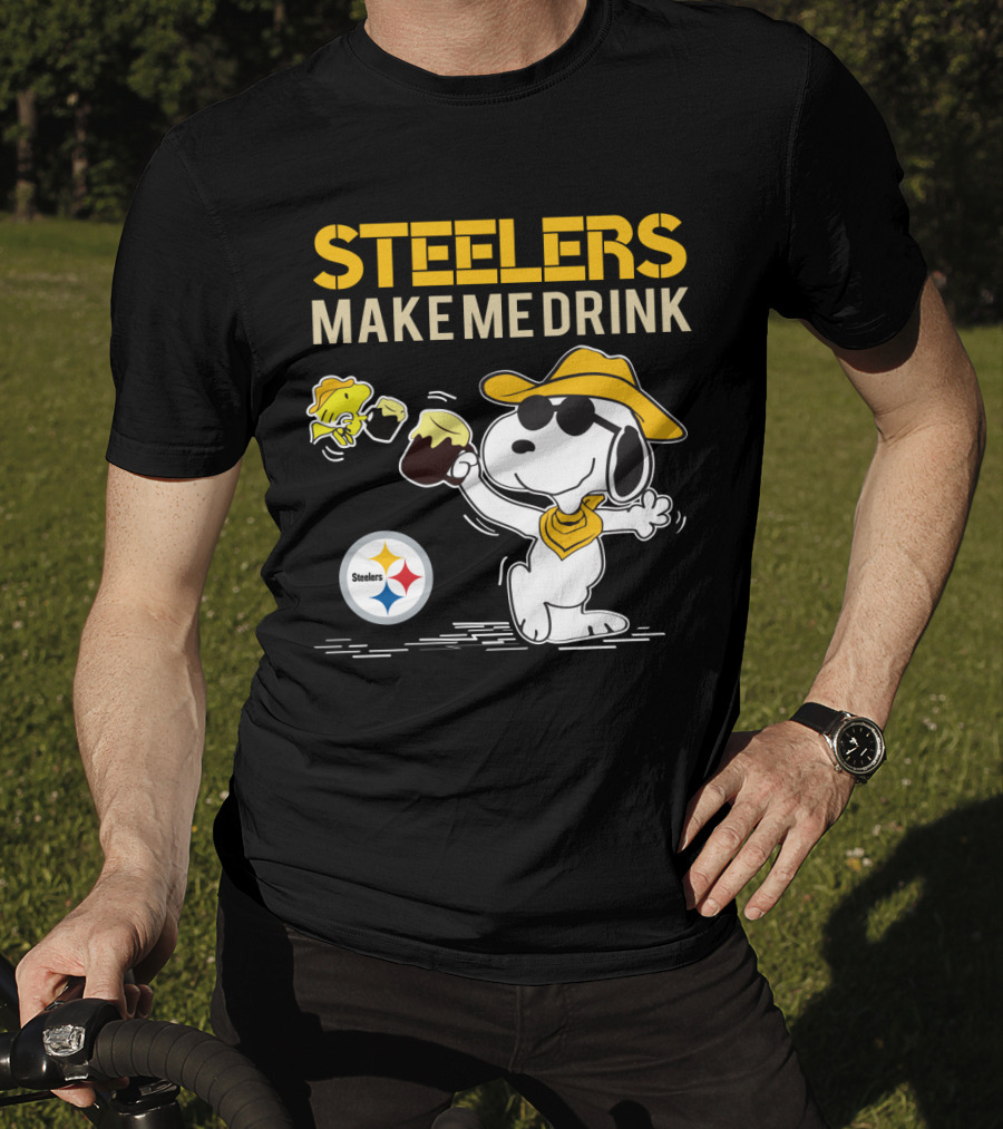 Steelers Make Me Drink Snoopy Pittsburgh Steelers Fans T-Shirt