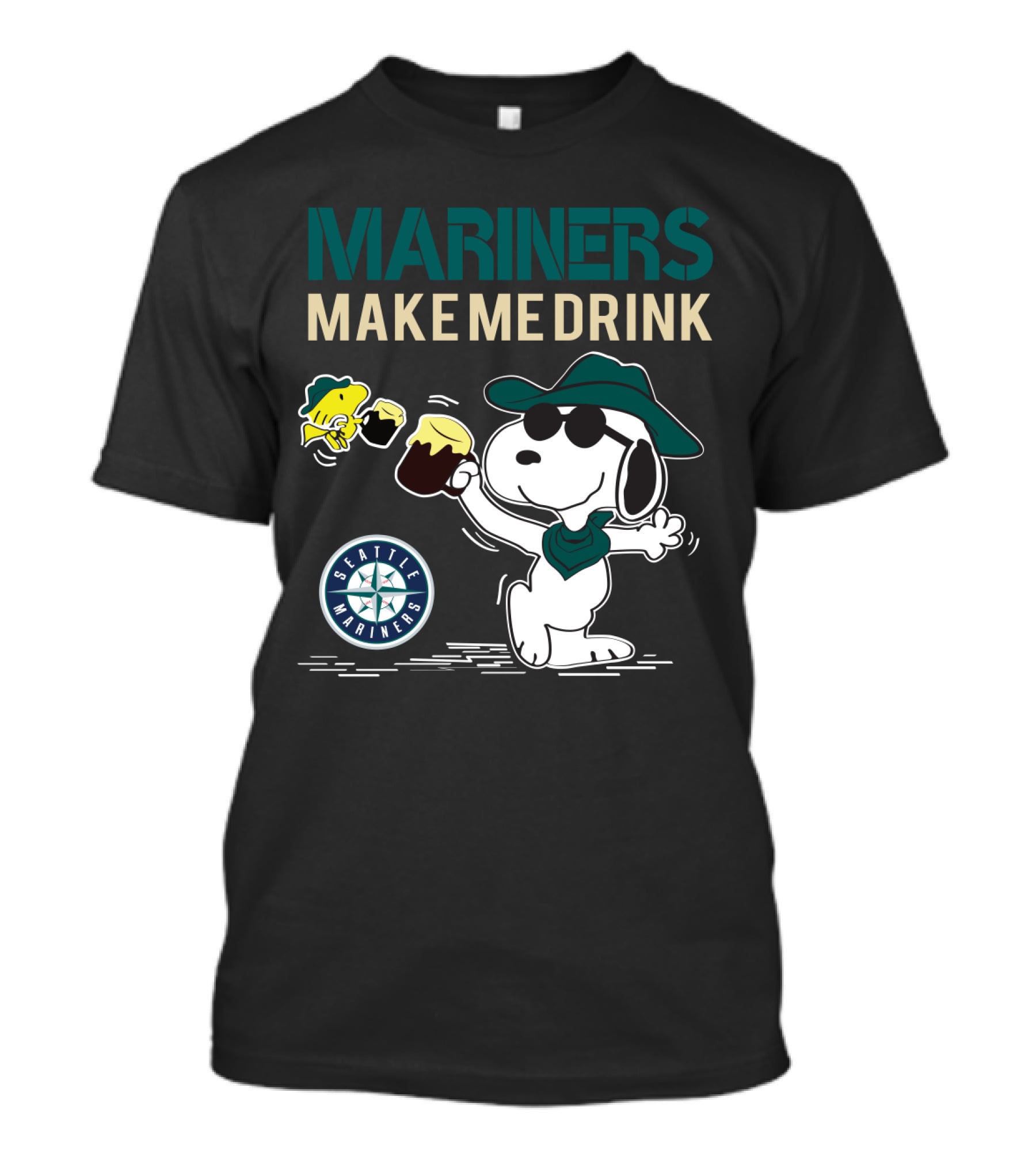 Mariners Make Me Drink Seattle Mariners Snoopy T-Shirt