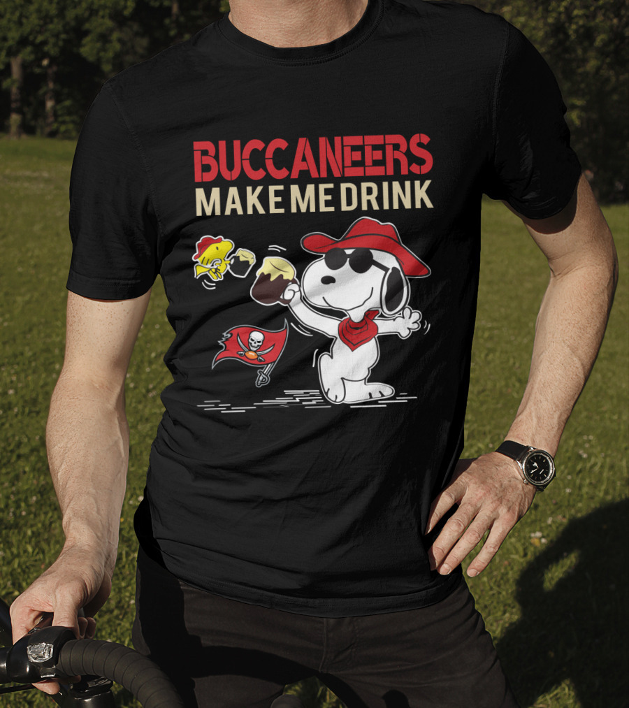 Buccaneers Make Me Drink Snoopy Peanuts Tampa Bay Fans T-Shirt