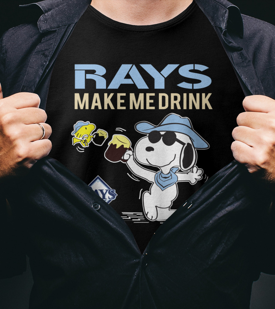 Rays Make Me Drink Snoopy Tampa Bay Fans T-Shirt