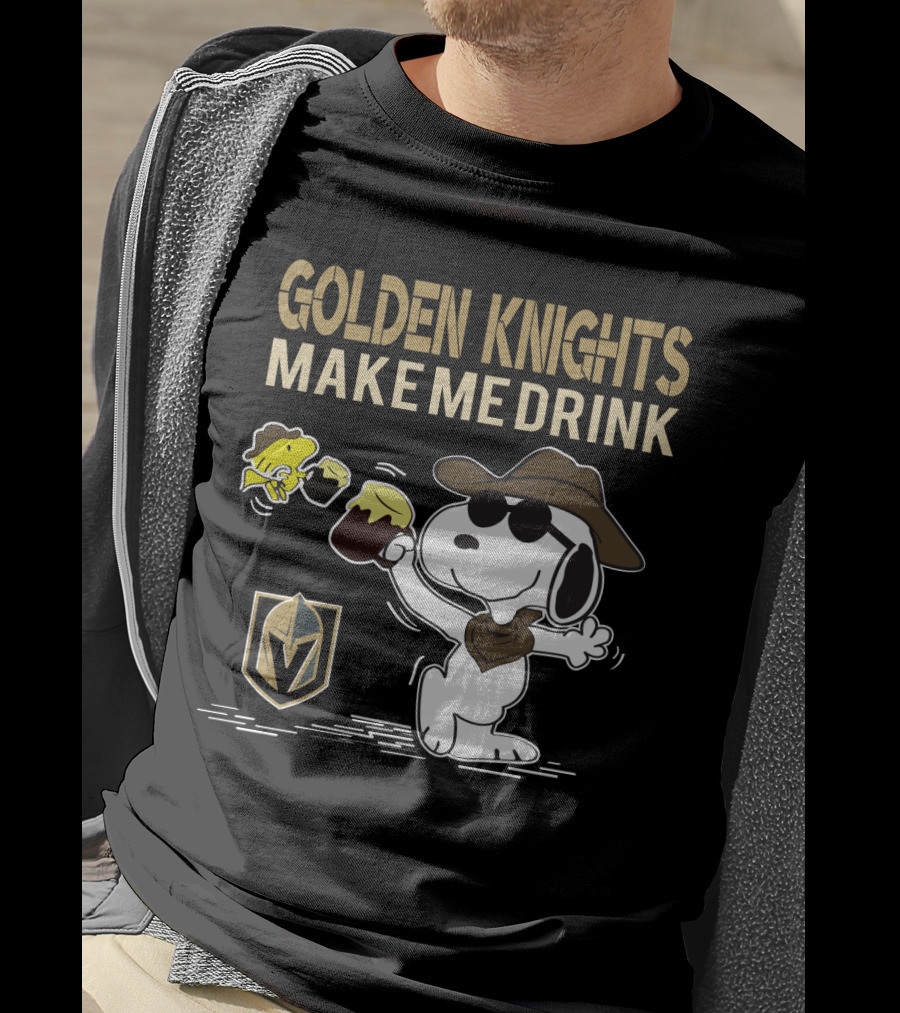 Snoopy Golden Knights Make Me Drink Vegas Fans Peanuts Style T-Shirt