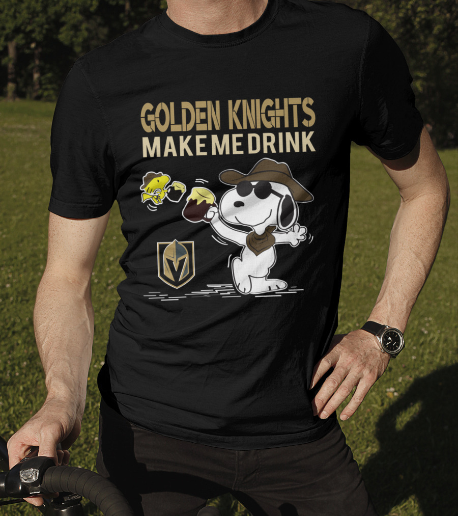 Snoopy Golden Knights Make Me Drink Vegas Fans Peanuts Style T-Shirt