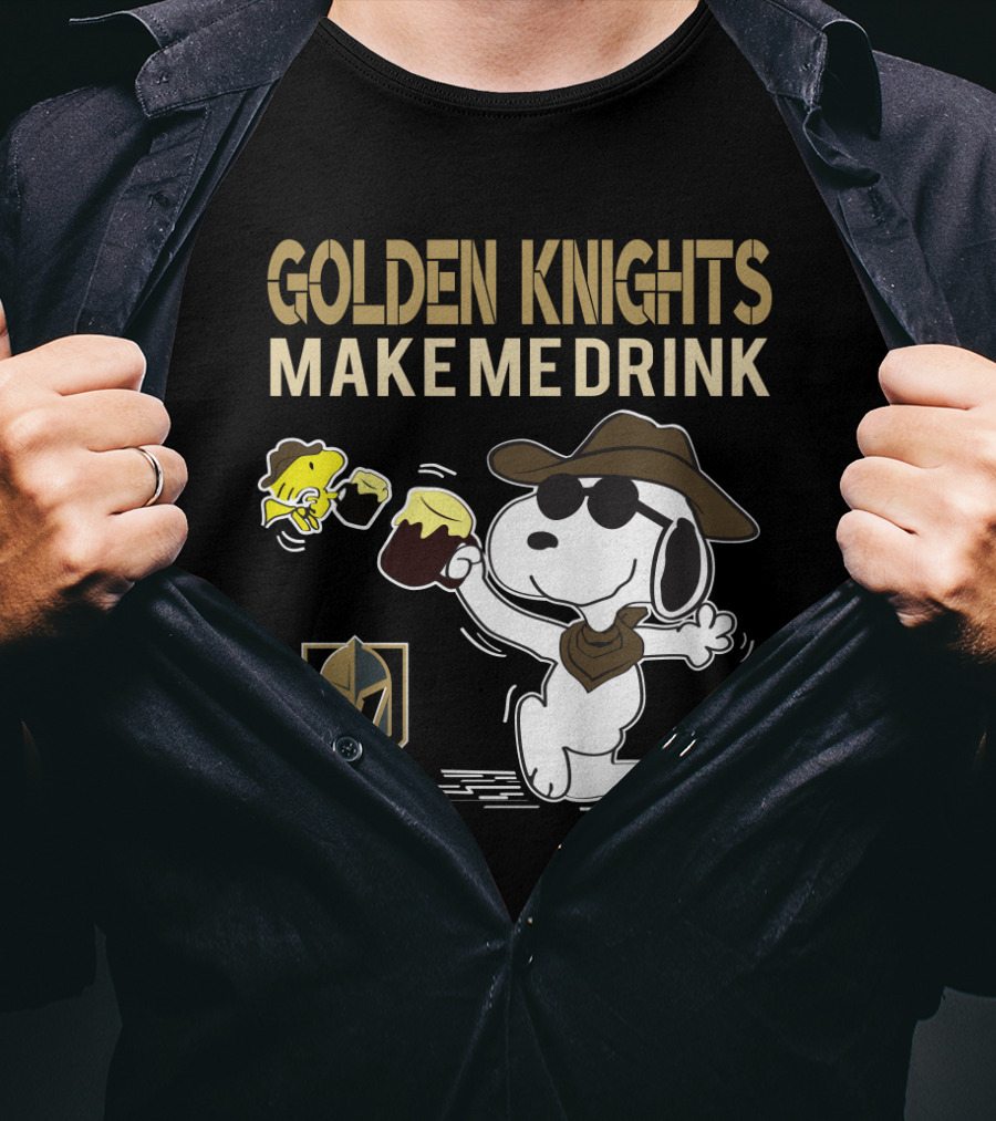 Snoopy Golden Knights Make Me Drink Vegas Fans Peanuts Style T-Shirt