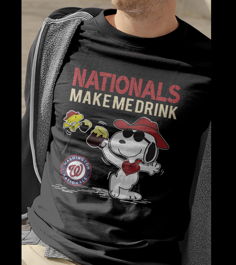 Nationals Make Me Drink Snoopy Washington Nationals T-Shirt