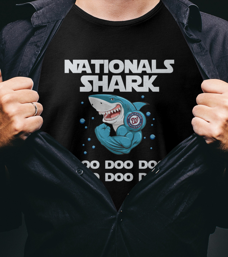Washington Nationals Shark Doo Doo Doo Nationals Logo MLB T-Shirt
