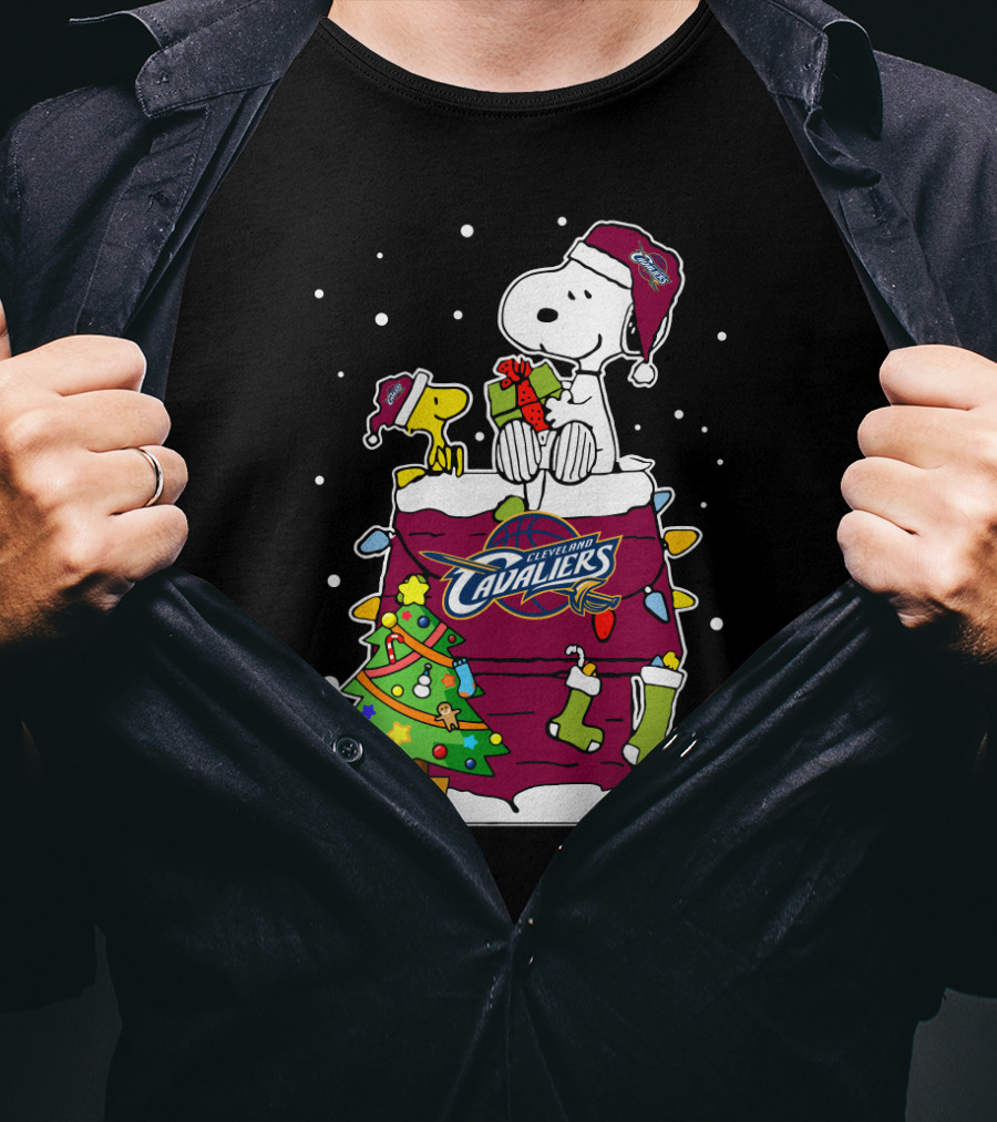Cleveland Cavaliers Snoopy Christmas Peanuts Basketball Holiday T-Shirt