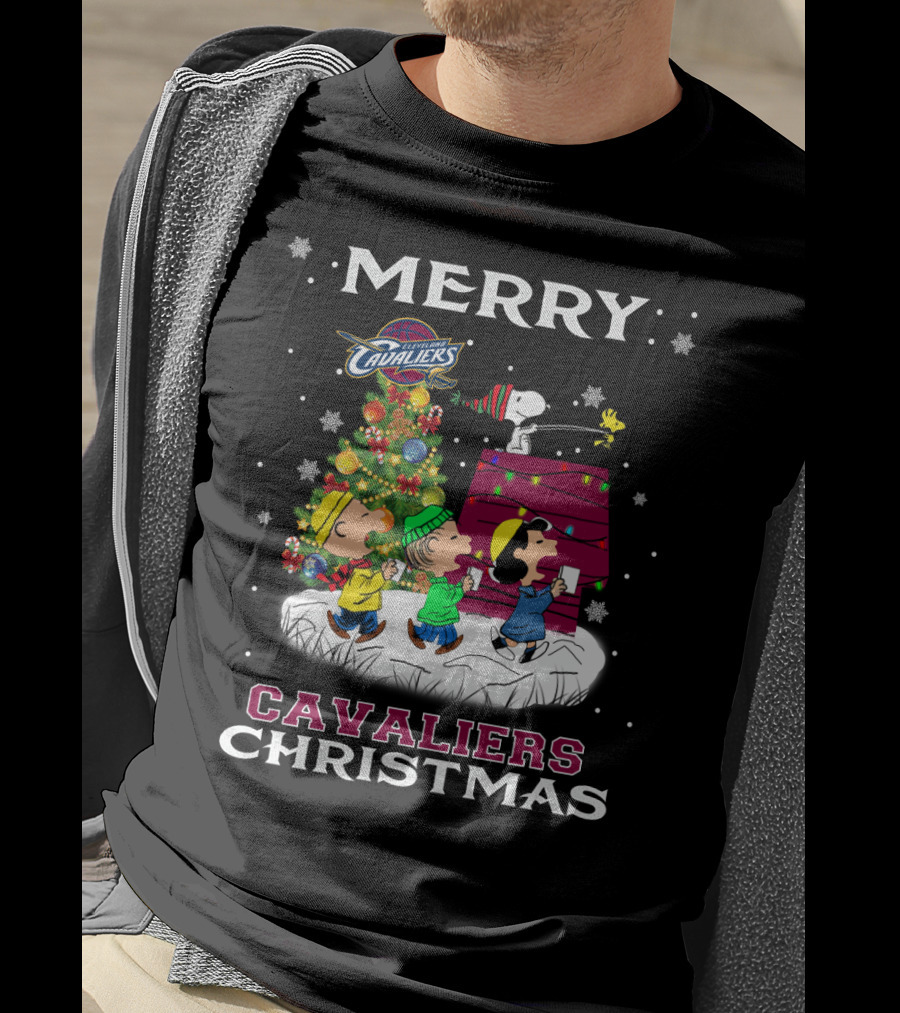 Merry Cavaliers Christmas Cleveland Snoopy Cavaliers T-Shirt