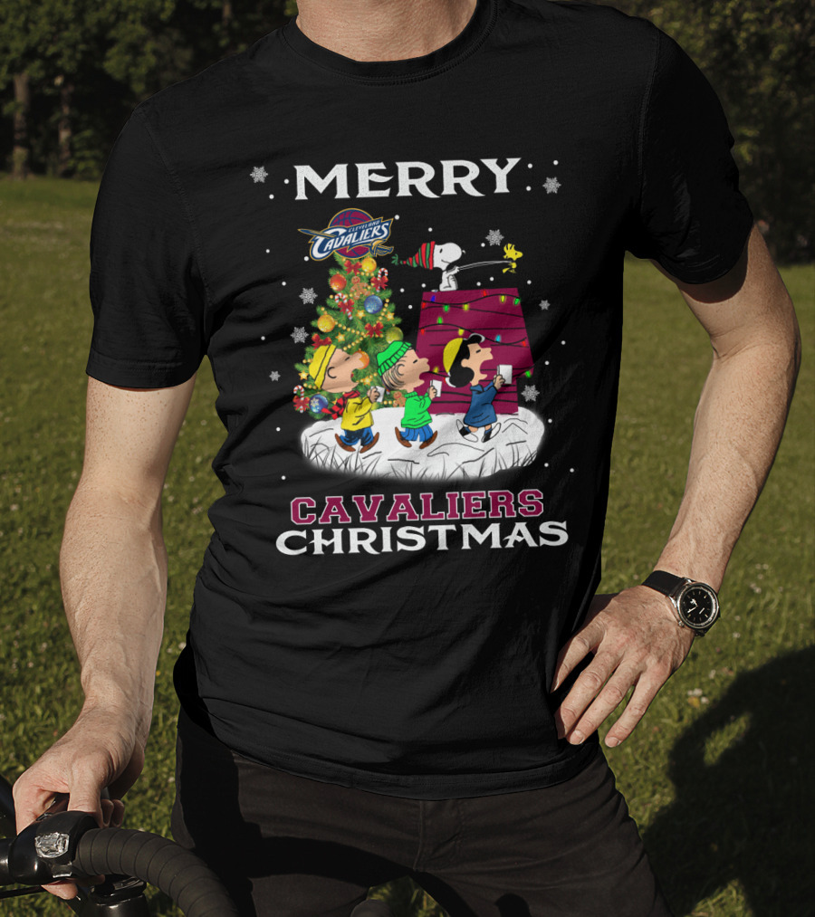 Merry Cavaliers Christmas Cleveland Snoopy Cavaliers T-Shirt