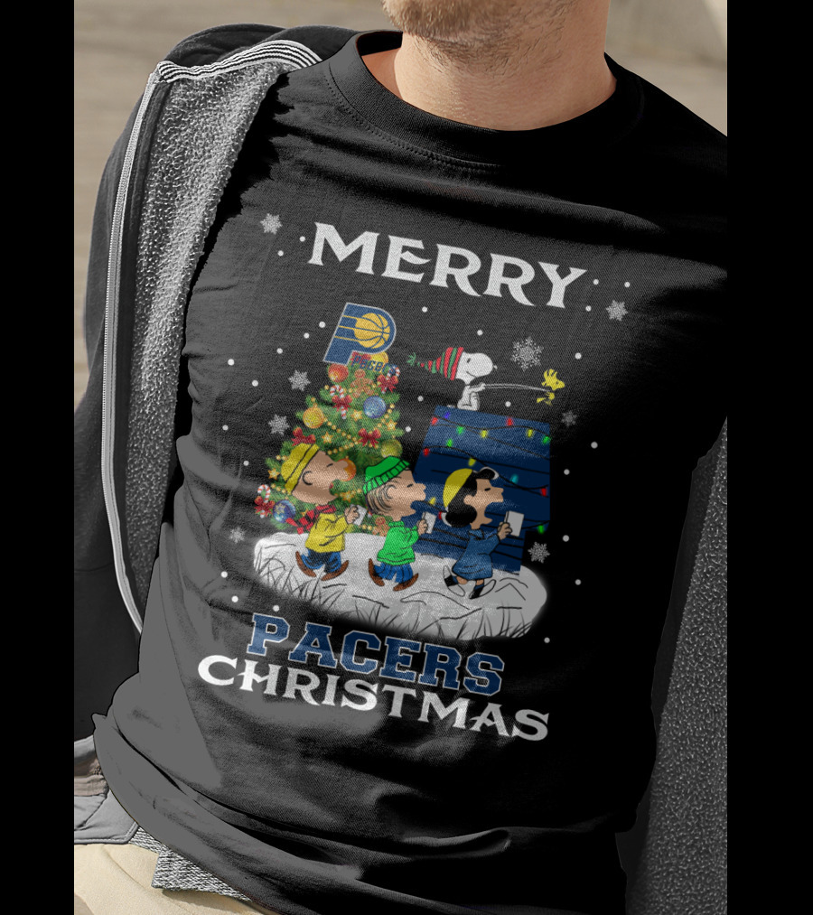 Merry Pacers Christmas Featuring Snoopy And Friends T-Shirt
