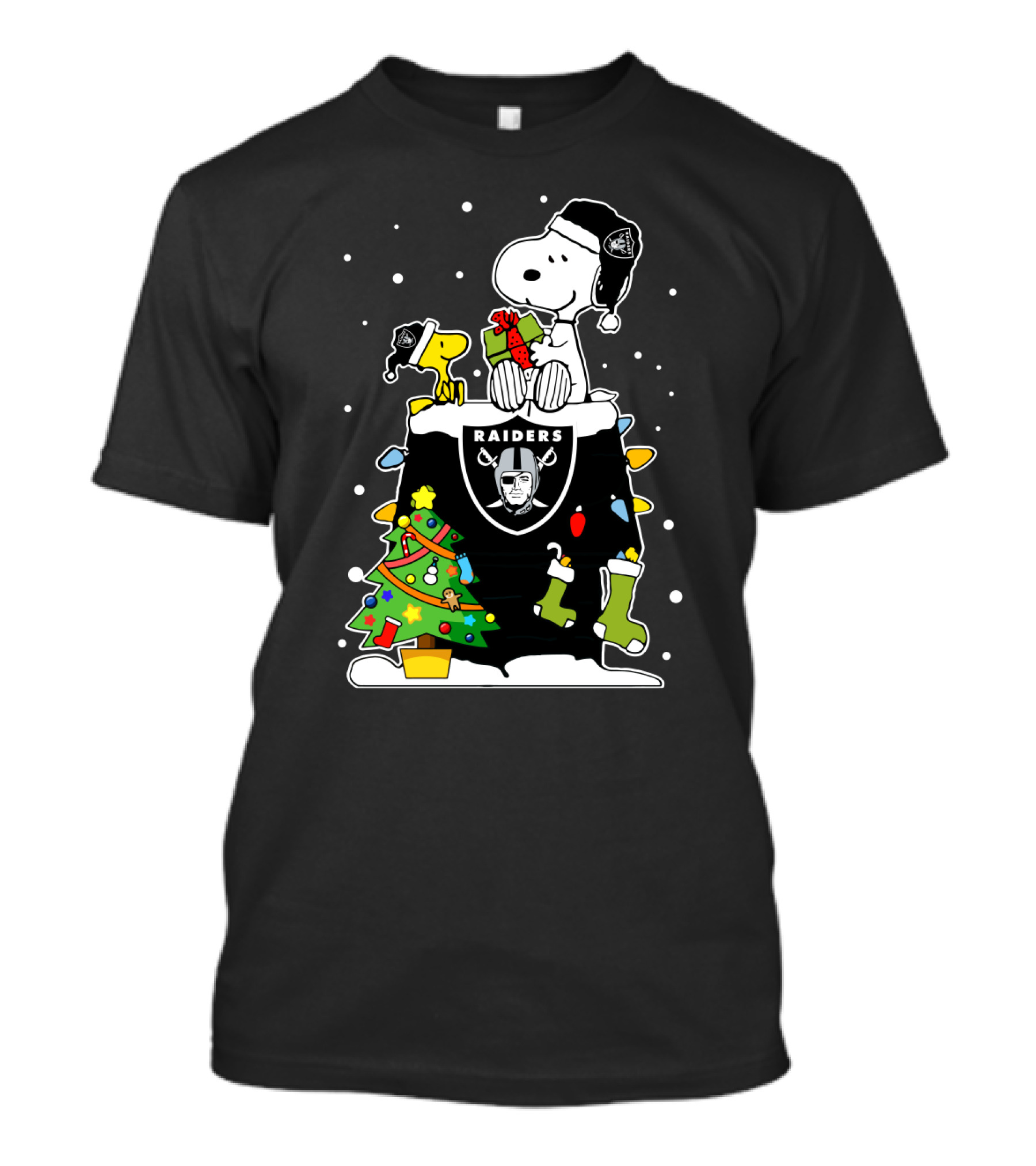 Oakland Raiders Snoopy Christmas Holiday T-Shirt
