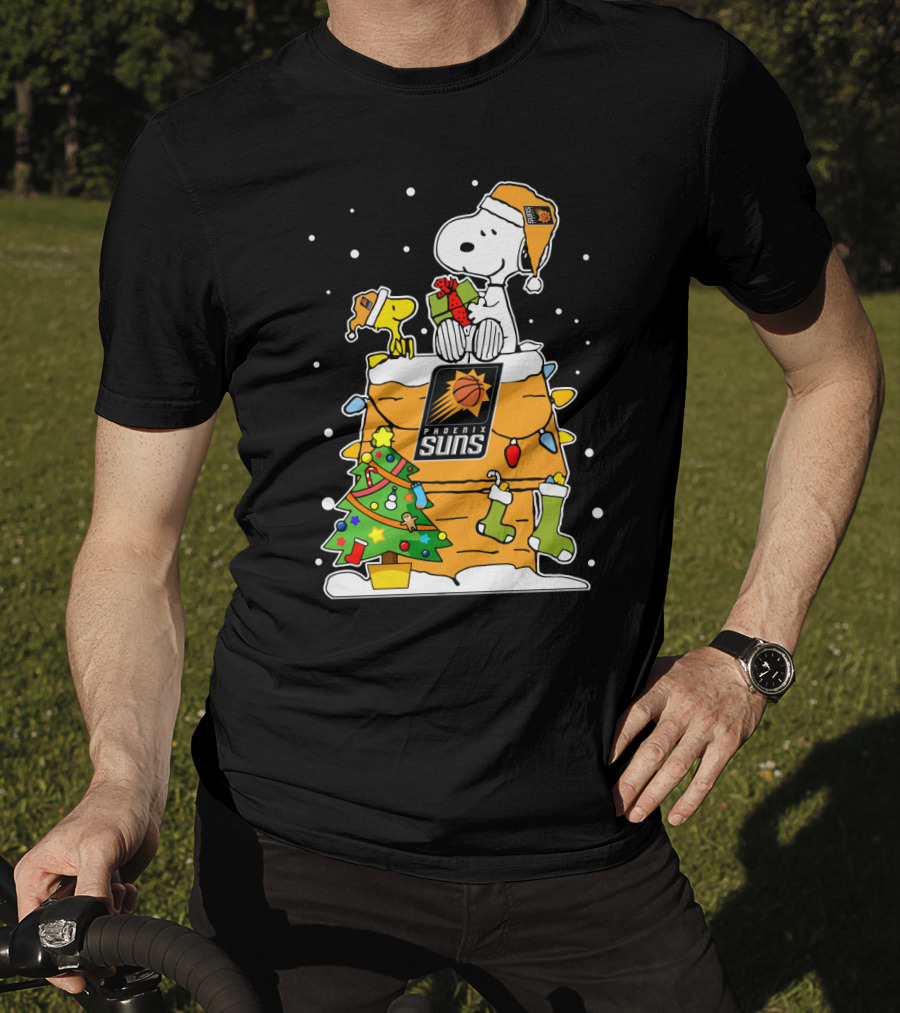 Snoopy And Woodstock Celebrate Phoenix Suns Christmas T-Shirt