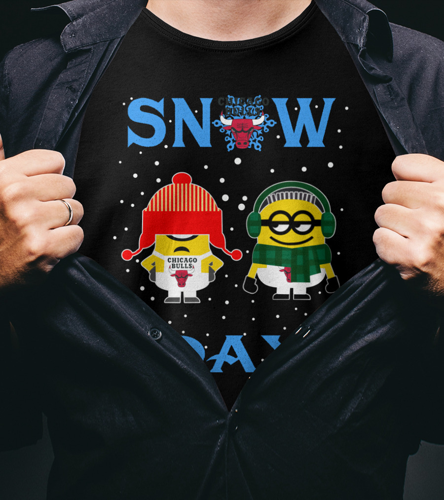 Snow Day Chicago Bulls Minions Winter Theme T-Shirt