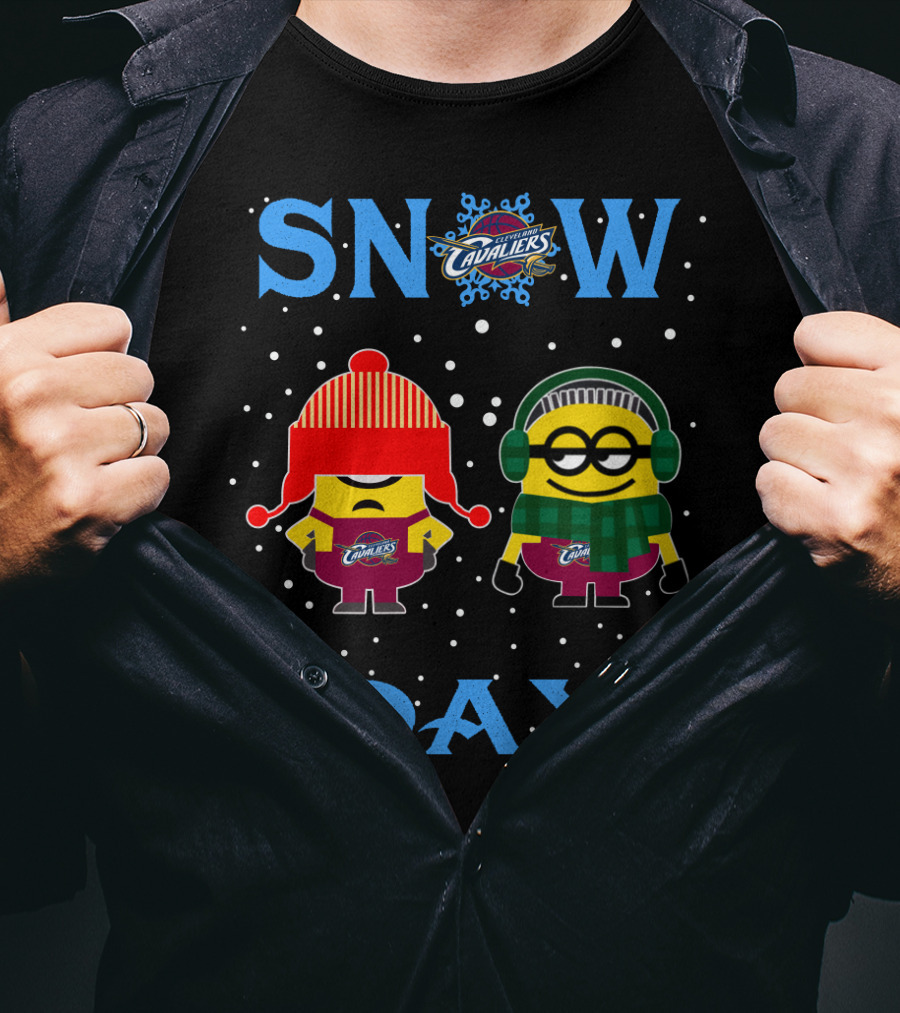 Cleveland Cavaliers Snow Day Minions Winter Style T-Shirt